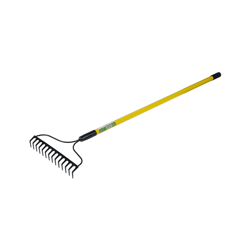 14GRPZ60 Yellow fiber handle 14-tooth soil rake